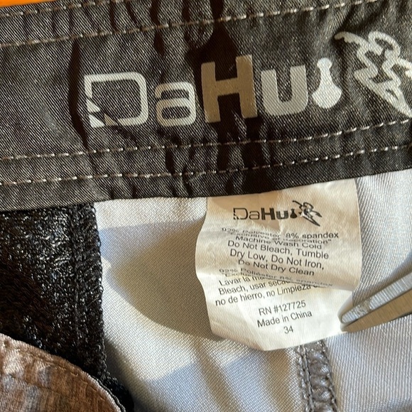 DaHui Sz 34 board shorts in heathered brown/grey with back zip pocket - Picture 3 of 10